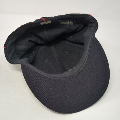 Jordan Baseball Cap Black Red Wool Fitted Hat 7 1/4 Jumpman Logo Embroidered