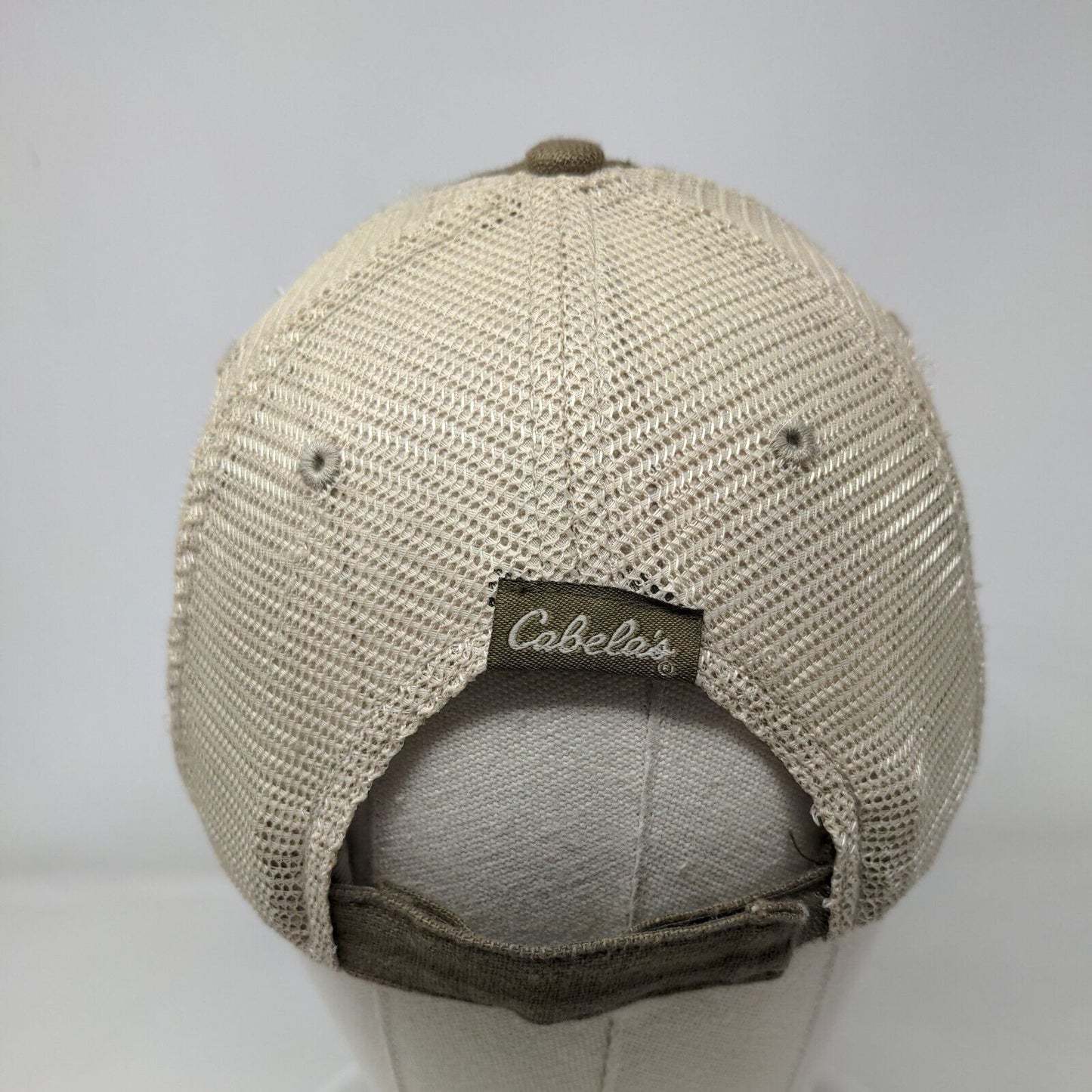 Cabela's 1961 Strapback Trucker Hat Brown OSFM Adjustable Mesh Back Vented Holes