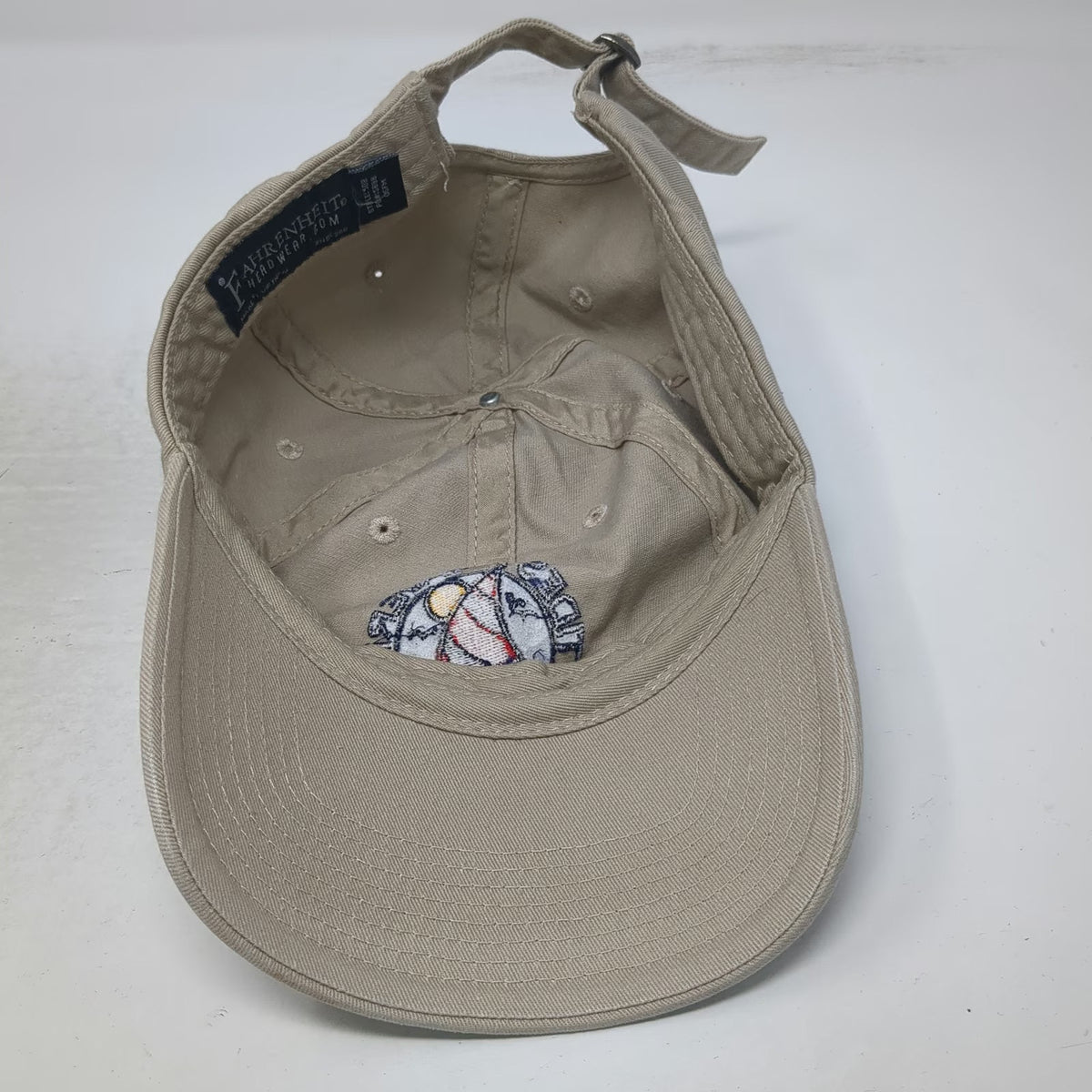 Fahrenheit Headwear Baseball Cap Beige One Size Tides Tavern Gig Harbor WA Hat