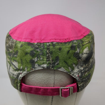 KBETHOS Army Cap Pink One Size Rhinestone Cross Mossy Oak Camo Frayed Hat
