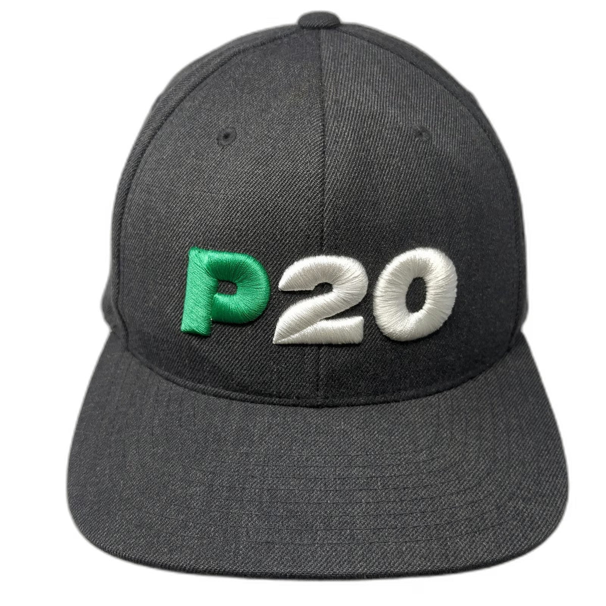 Yupoong Snapback Gray One Size P20 Green Underbrim Flat Bill Wool Blend hat