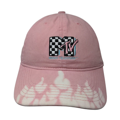 MTV Music Television Slideback Hat Pink One Size Adjustable Embroidered 6 Panel