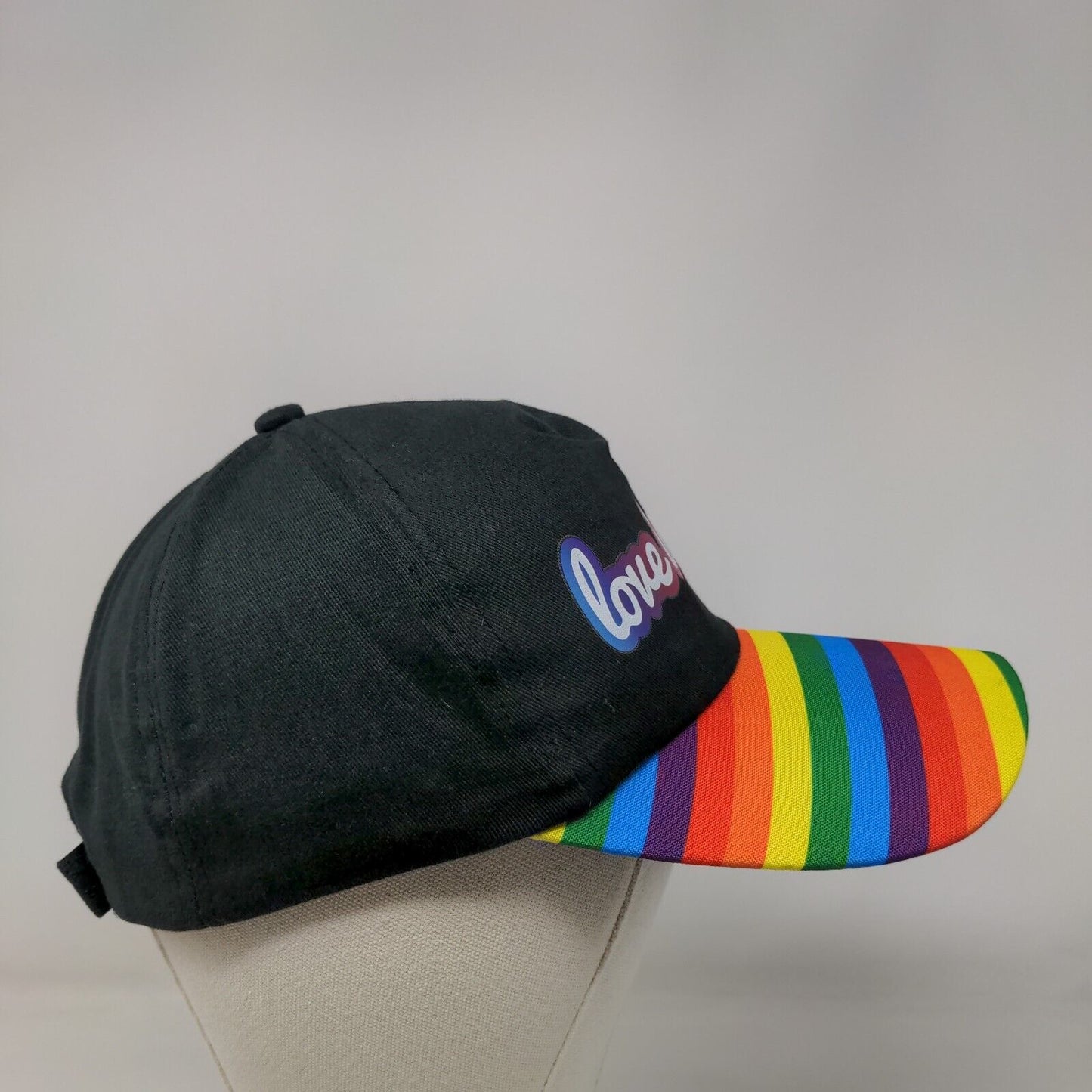 Love is Love Rainbow Strapback Hat Multicolor One Size Adjustable Colorful