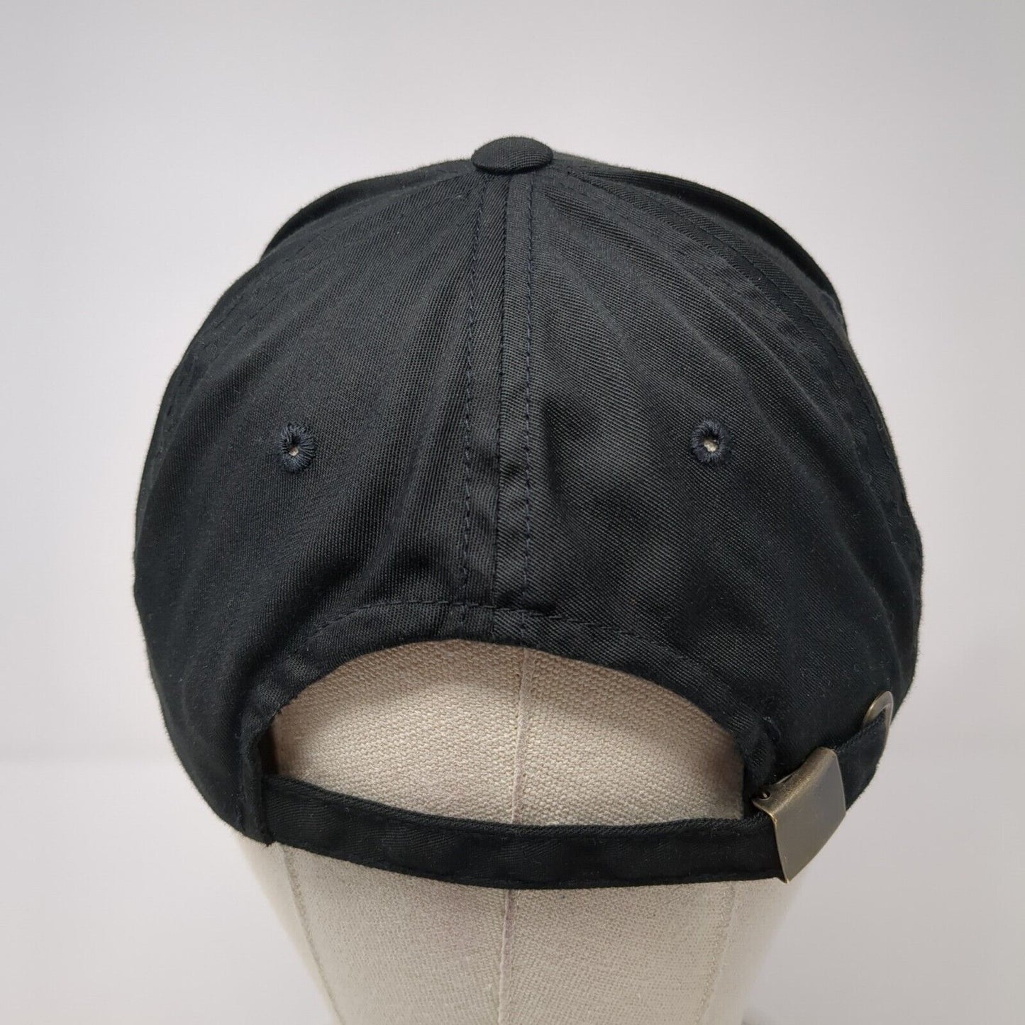 Roebucks Slideback Hat Black One Size Adjustable Vented Holes 6 Panel Blank