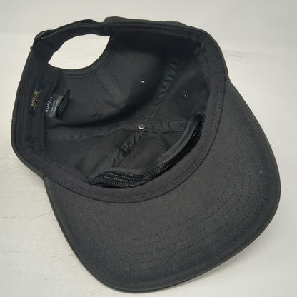 Roark 5 Panel Black Hat One Size Seek and Explore Cotton Spandex Slideback Patch