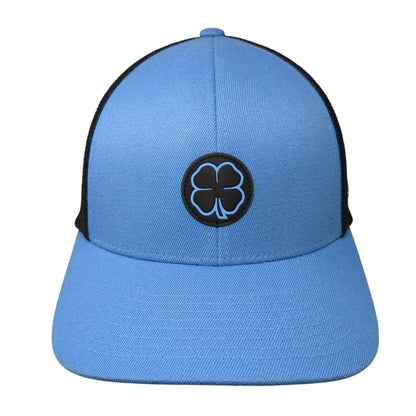 Black Clover Idaho Fitted Mesh Back Trucker Hat Blue S/M Live Lucky