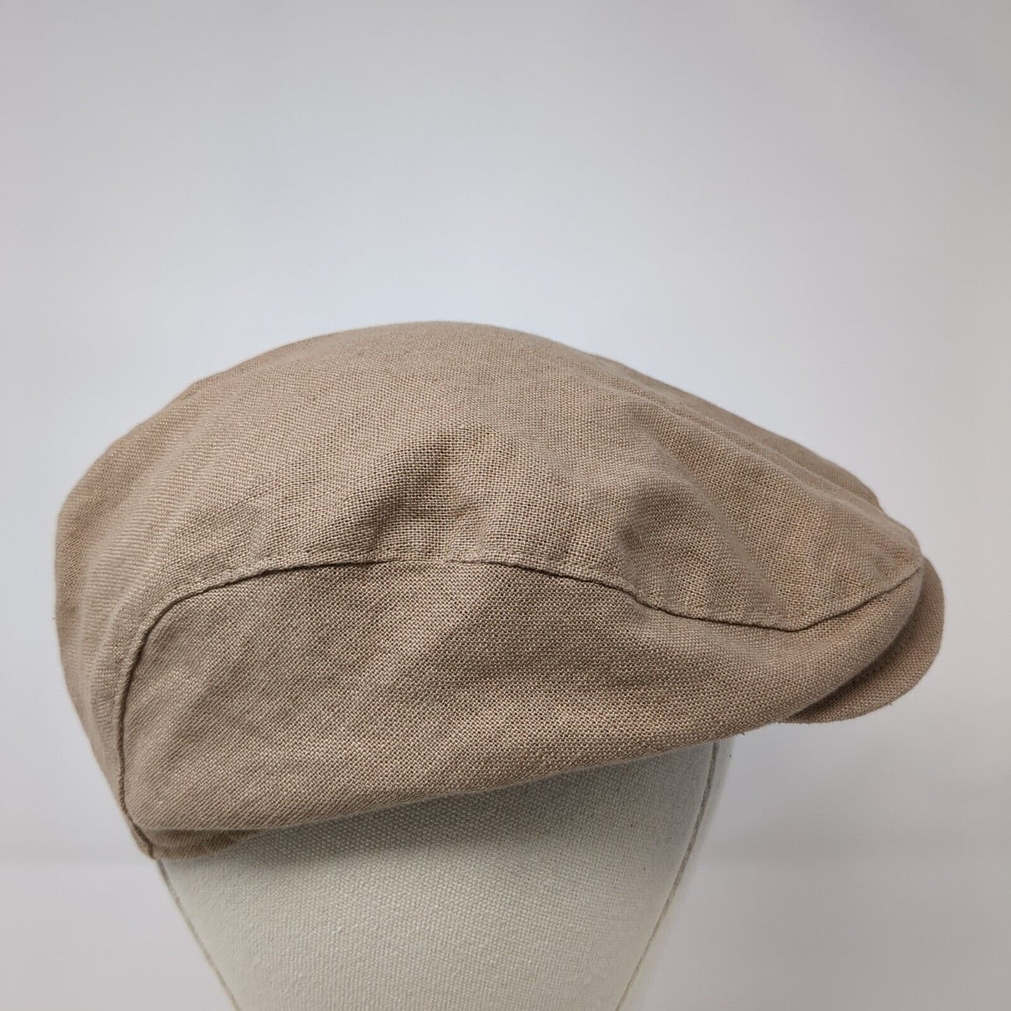 Unbranded Newsboy Flat Cap Tan One Size Lightweight Snap Button Blank