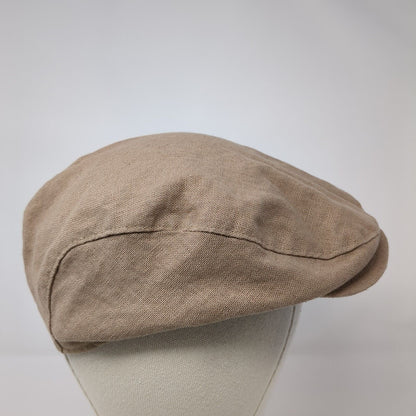 Unbranded Newsboy Flat Cap Tan One Size Lightweight Snap Button Blank