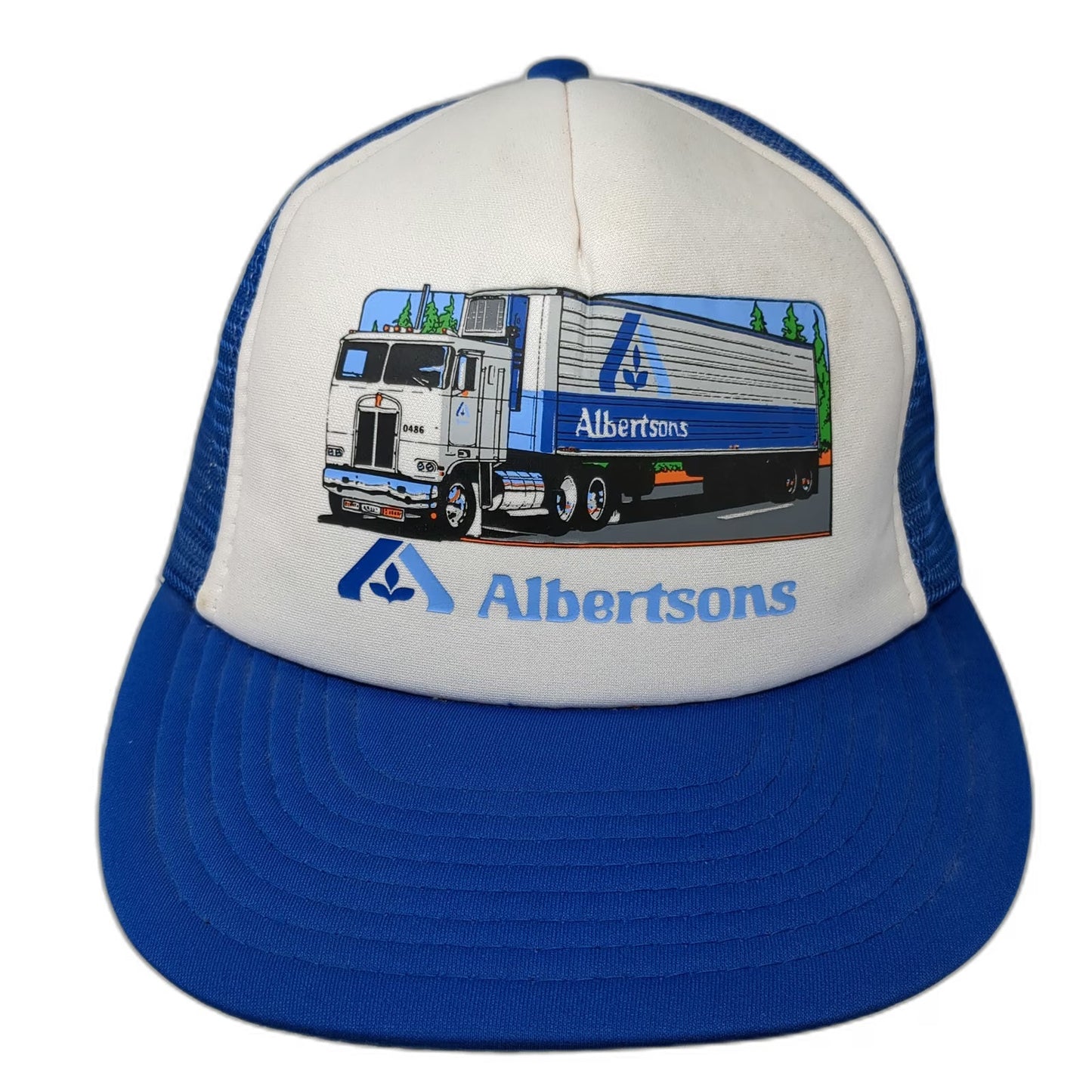 Sportcap Albertsons Semi Truck Grocery Logo Blue One Size Trucker Hat Snapback