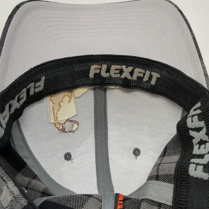 Flexfit Baseball Cap Black Gray M Drink Local Brew Plaid Beer Graphic Hat