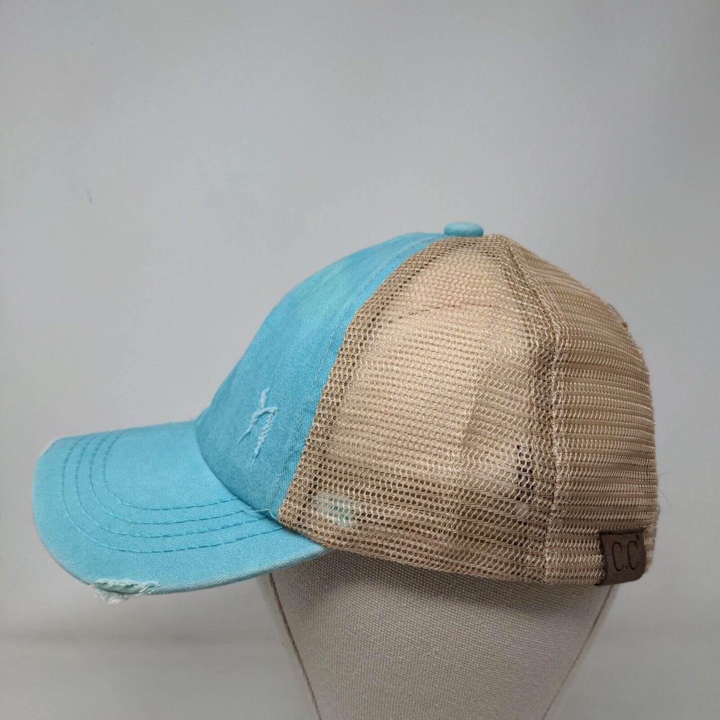 C.C Strapback Trucker Hat Multicolor One Size Distressed Mesh Back Blank