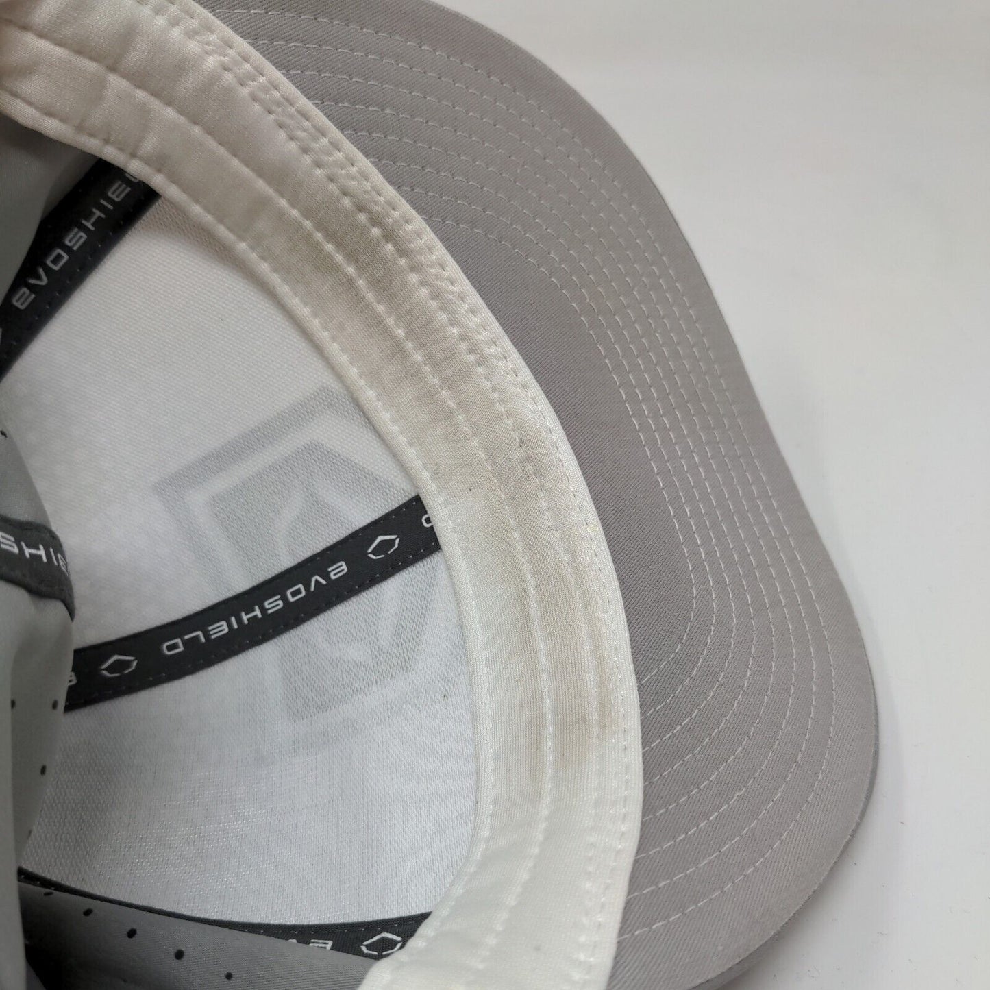 Evoshield Men's Fitted Hat Gray White Size S/M Embroidered Logo Poly Spandex
