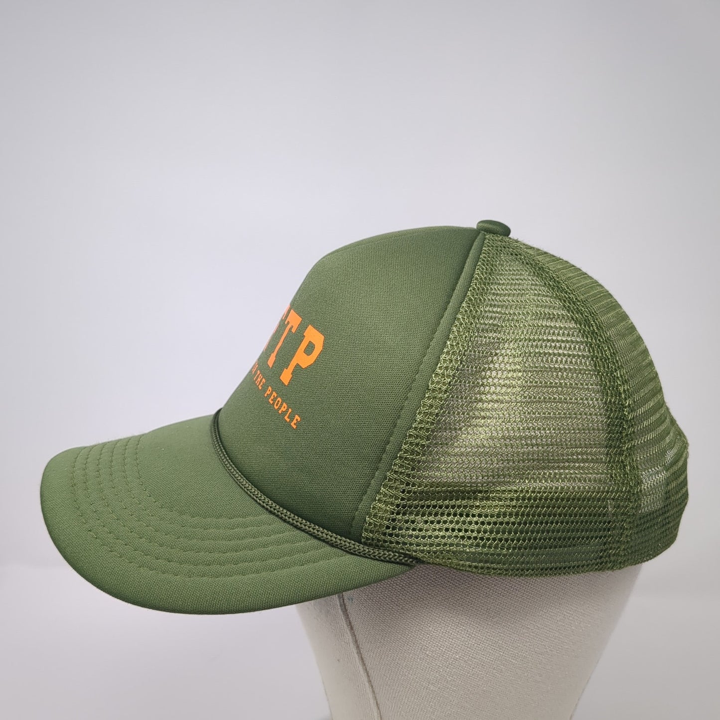 JFTP Jesus For The People Snapback Rope Trucker Hat Green One Size Mesh Back