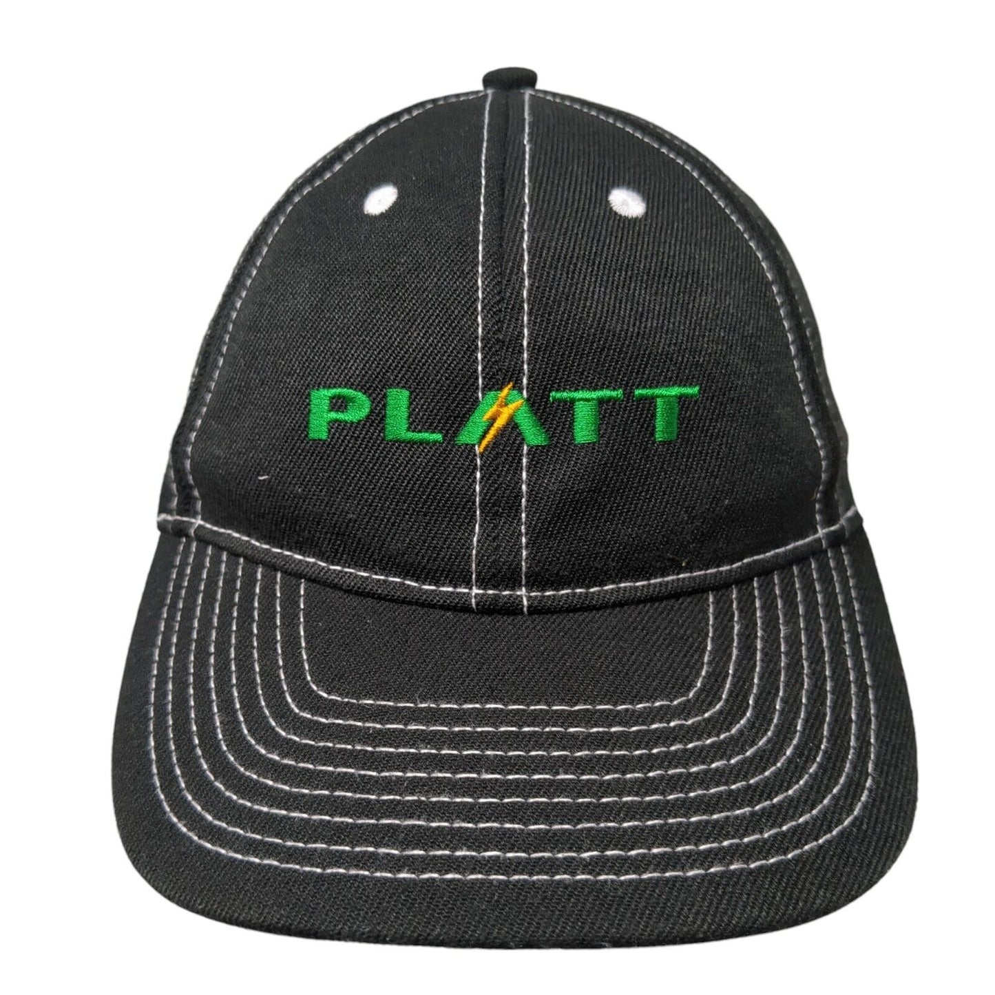 Platt Slideback Hat Black One Size Embroidered Adjustable Vent Holes