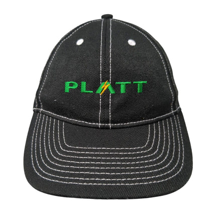 Platt Slideback Hat Black One Size Embroidered Adjustable Vent Holes