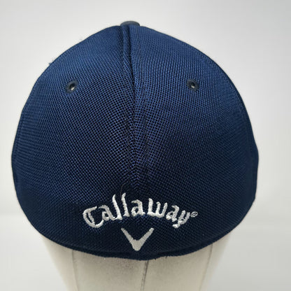 Callaway Baseball Cap Blue XL KPMG Logo Mesh Back Stretch Fit Golf Hat A-Flex