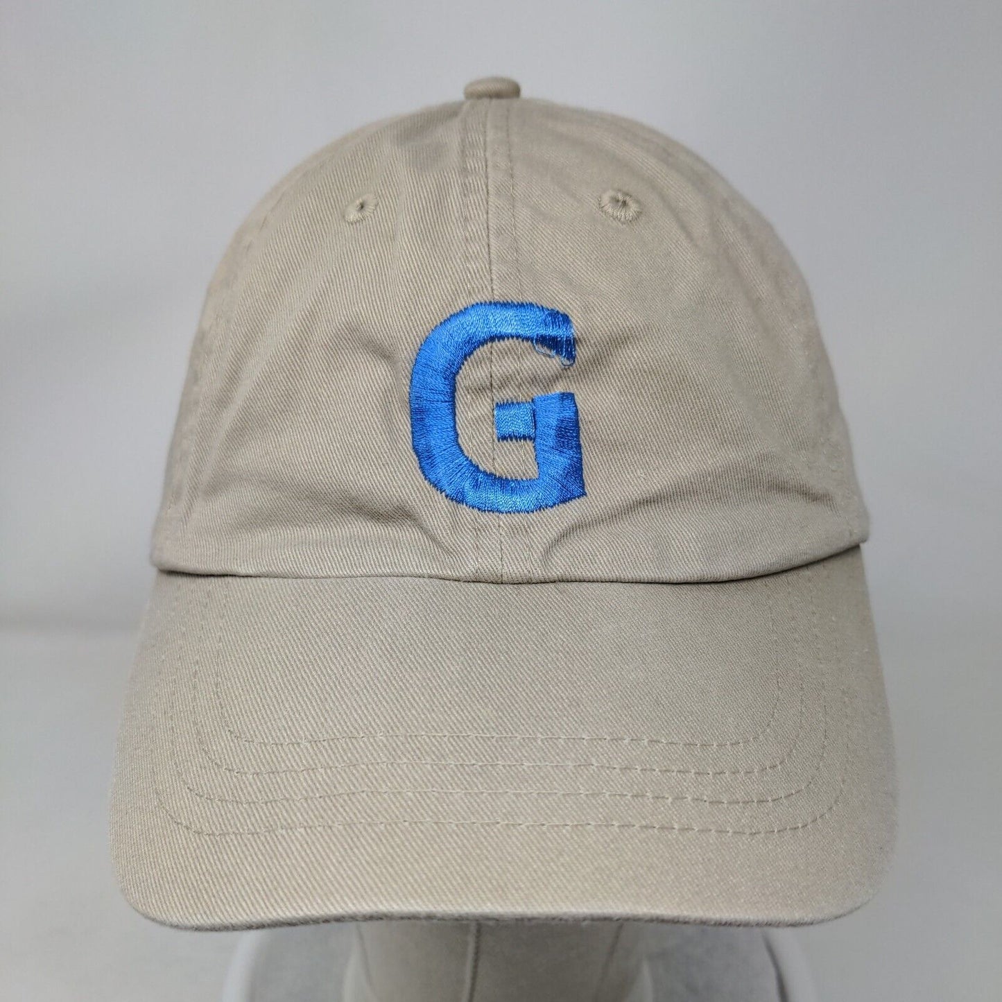 G Strapback Hat Tan One Size Embroidered Letter Ultra Club Classic Cut