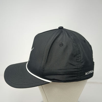 Miura 5 Panel Black Hat OSFM Rope Detail Crossed Katana Golf Snapback Polyester