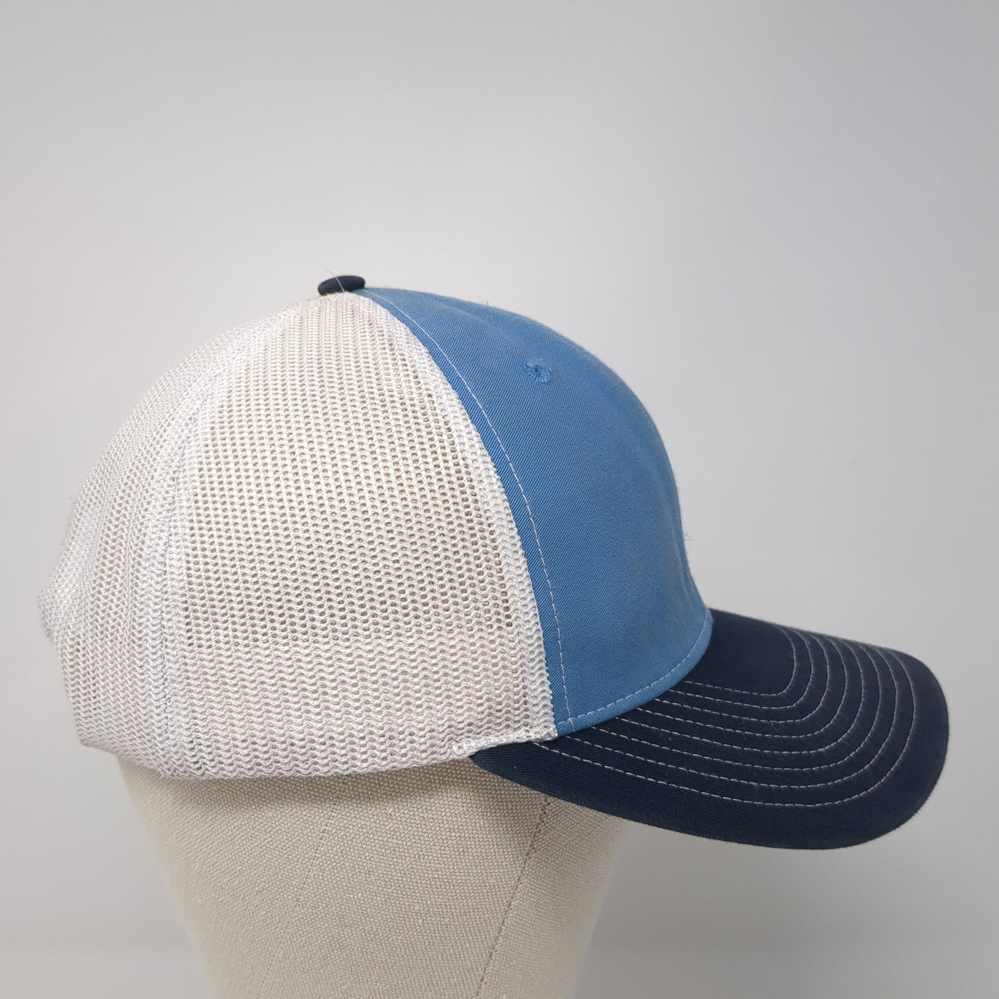 Richardson Snapback Mesh Back Trucker Hat Blue One Size Colorblock Blank