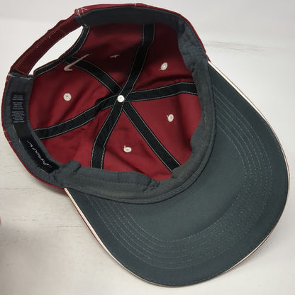 Nike Golf Baseball Cap Red One Size Embroidered Swoosh Contrast Stitch Hat Strap
