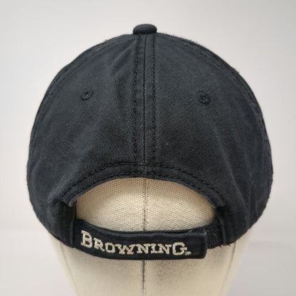 Browning Baseball Cap Black Brown White One Size Strapback Buckmark Logo Hat