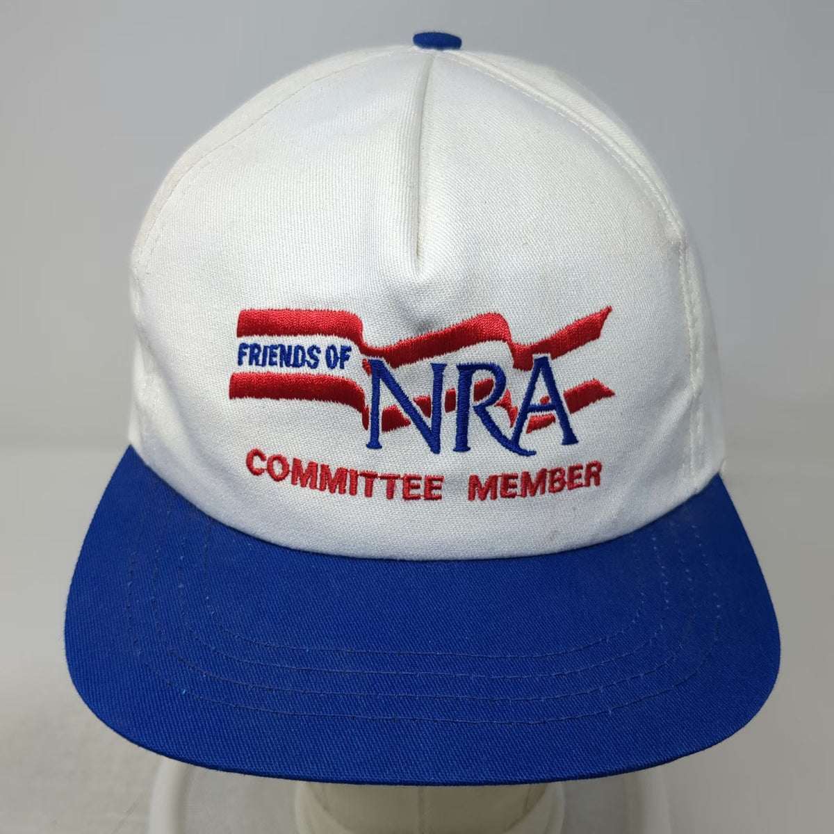 Americap USA 5 Panel White Blue One Size NRA Committee Member Snapback Hat