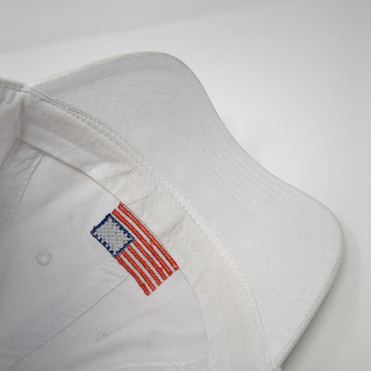 American Flag Slideback Hat White One Size Adjustable Embroidered