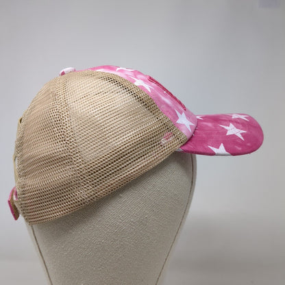 American Flag Strapback Trucker Hat Multi Kids Mesh Back Ponytail