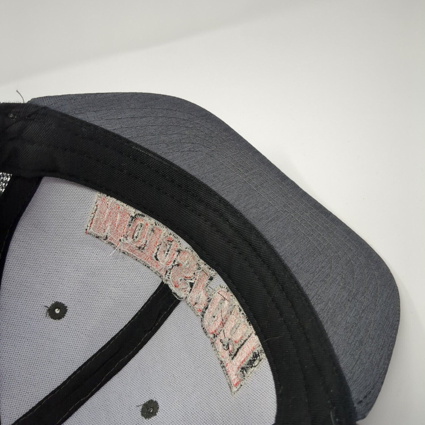 MotoSport Snapback Trucker Hat Gray One Size Mesh Back Ivory Headwear