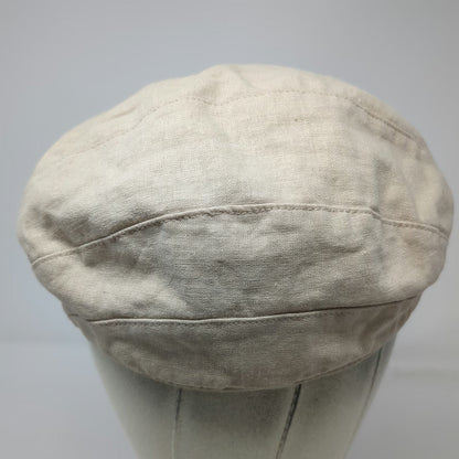 City Hats Newsboy Cap Beige One Size Linen Solid Flat Hat New York Design