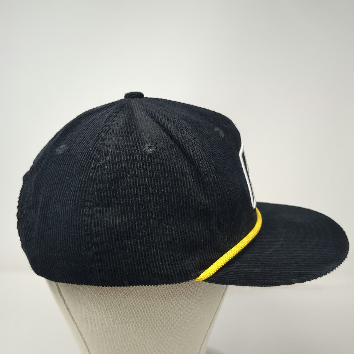 K1 Speed 5 Panel Black One Size Corduroy Yellow Rope Snapback Racing Hat