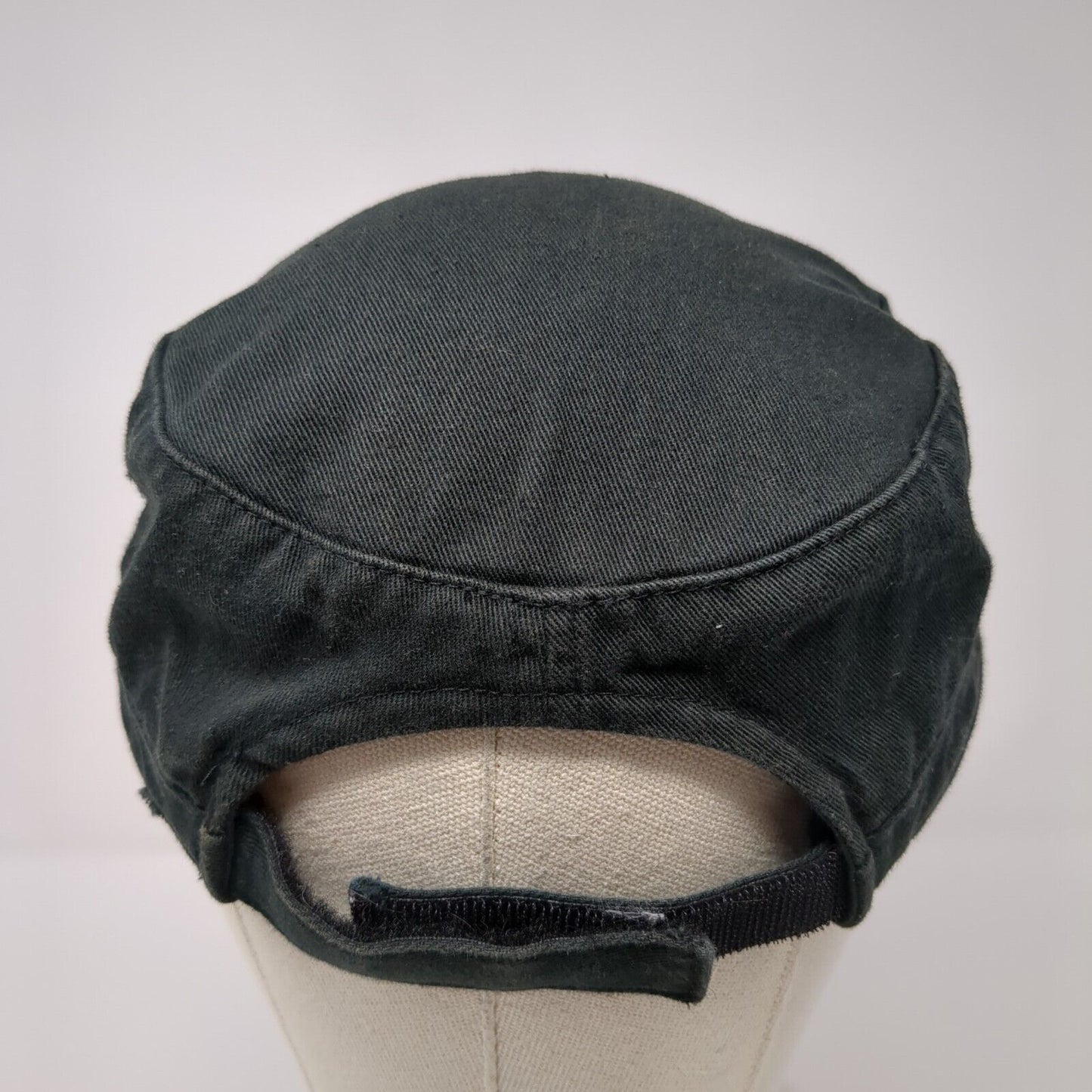 Edusa Strapback Cadet Army Hat Black OSFA Adjustable District Threads