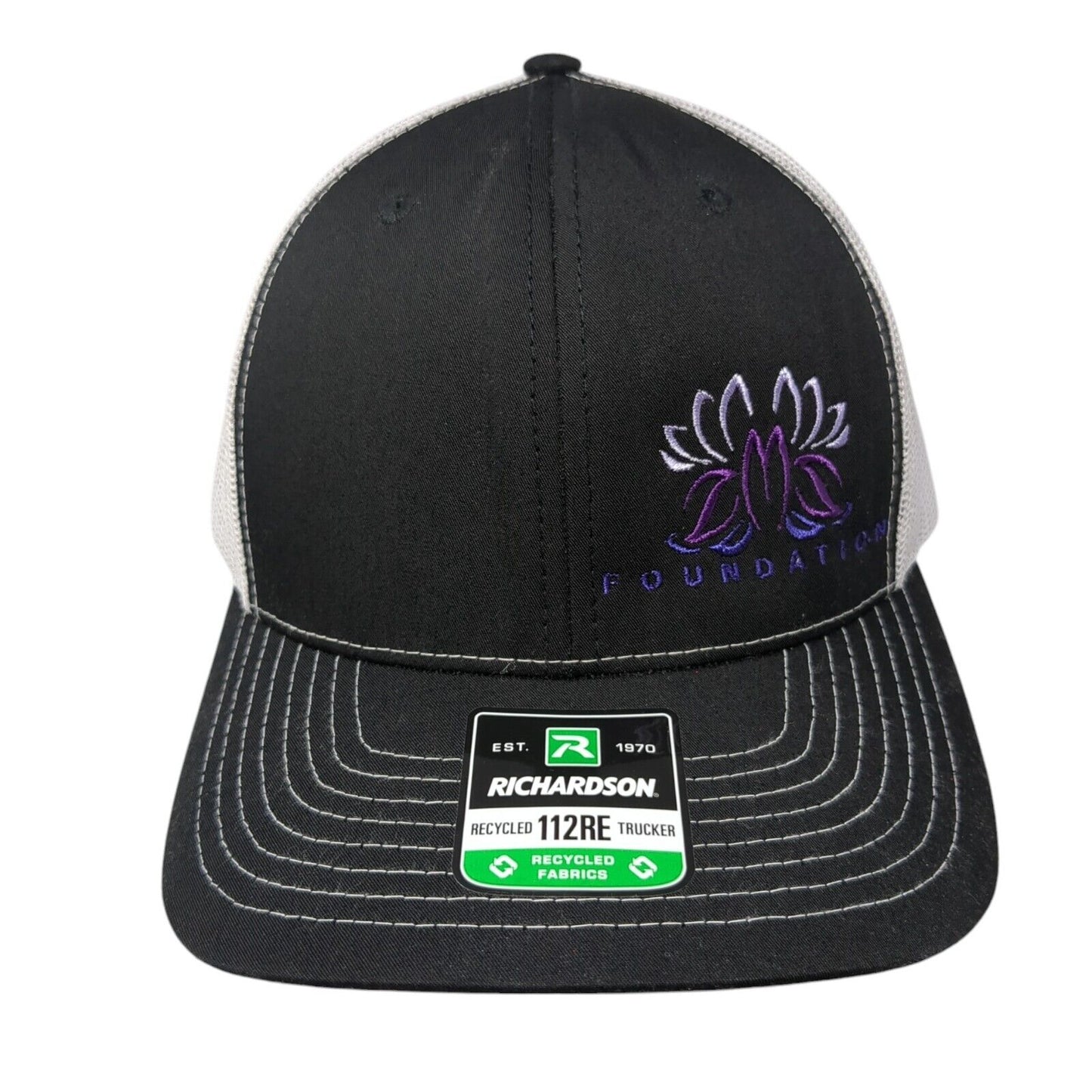 Foundation Logo Snapback Trucker Hat Black OSFA Mesh Back Richardson