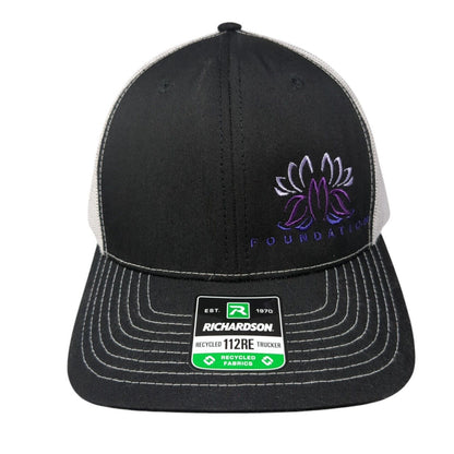 Foundation Logo Snapback Trucker Hat Black OSFA Mesh Back Richardson