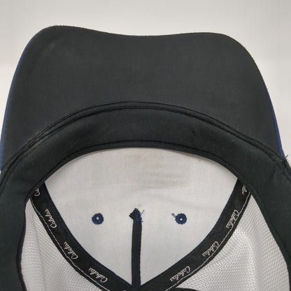 USA Flag Cabela's Snapback Trucker Hat Blue OS Adjustable Patriotic Mesh Back