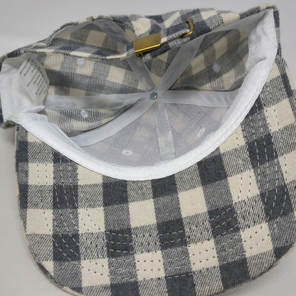 COCUS POCUS Baseball Cap Gray Black One Size Buffalo Check Plaid Slideback Hat
