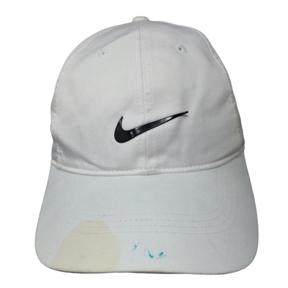 Nike Swoosh Strapback Hat White OSFM Adjustable Heritage 86 Dri-Fit