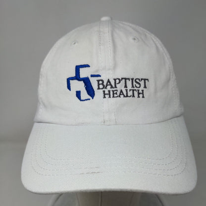 Baptist Health Slideback Hat White OSFA Embroidered Vented Holes 6 Panel