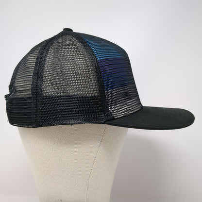 Outdoor Cap Trucker Hat Black One Size Gradient Mesh Snapback Flat Bill Hat