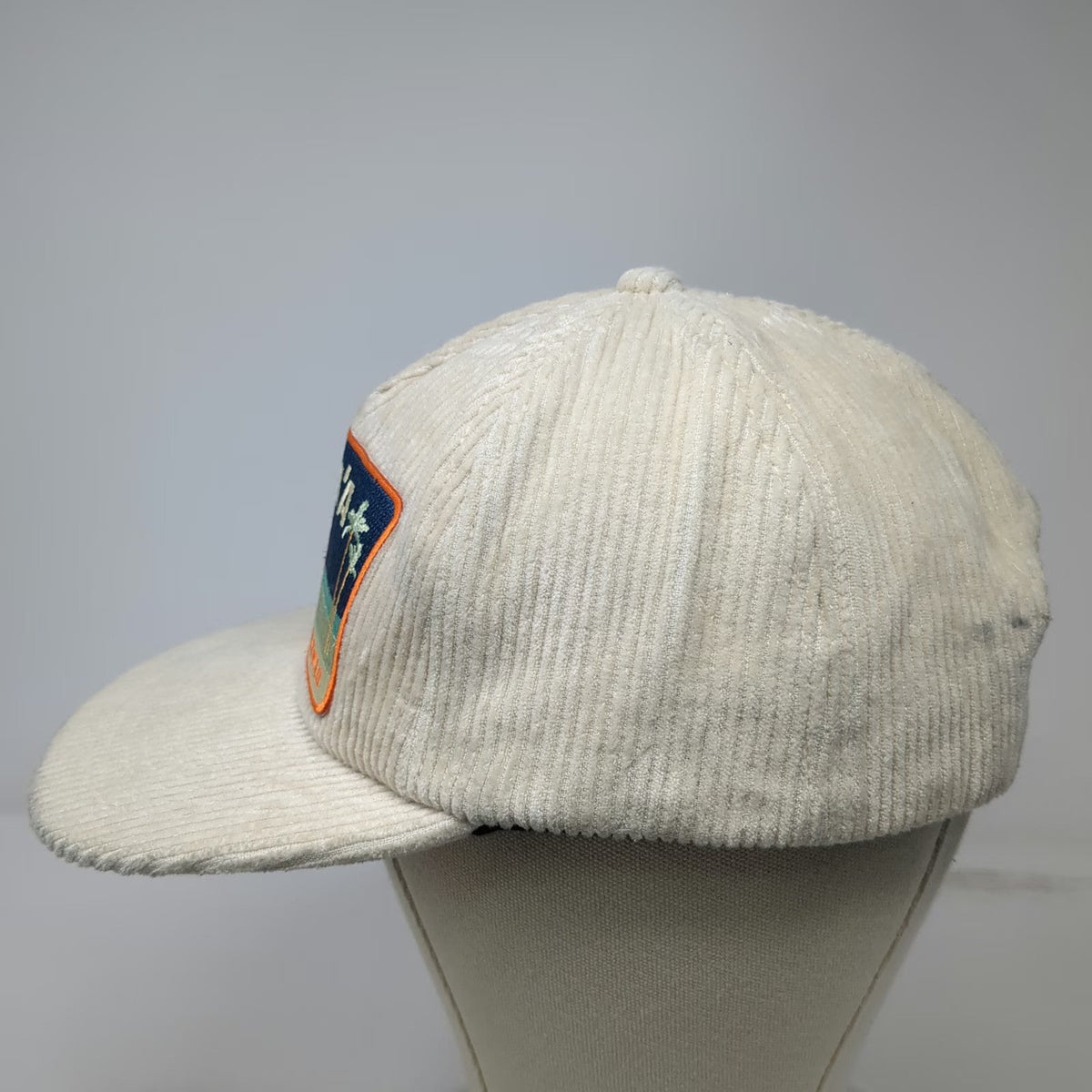 Ascot + Hart 5 Panel Beige Hat One Size Corduroy Rooster Skateboard Kapa'a Kauai