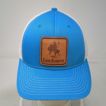 Richardson Trucker Hat Blue One Size Elgin Stampede Leather Patch Snapback