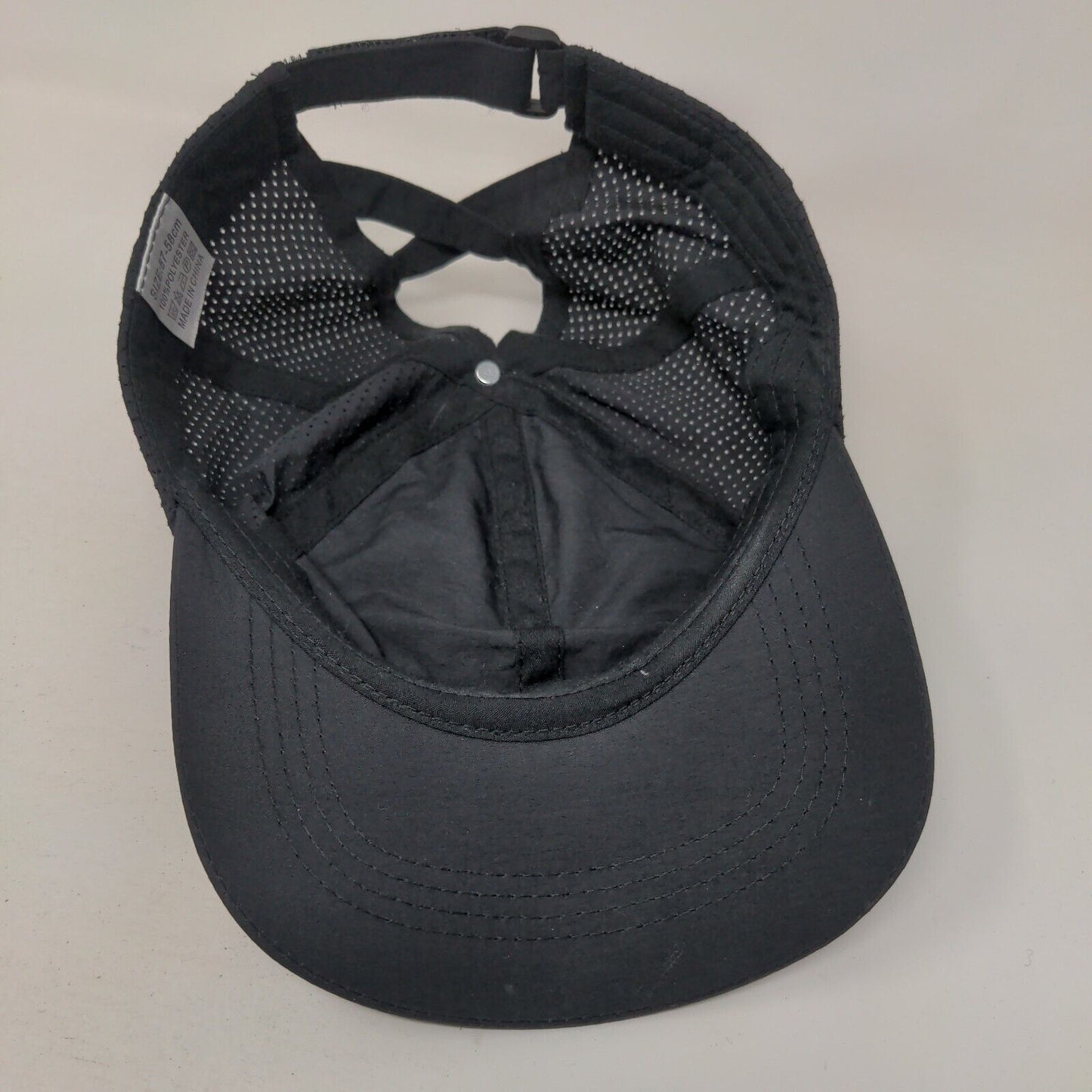 Unbranded Criss Cross Ponytail Strapback Hat Black 57-58cm Solid Blank