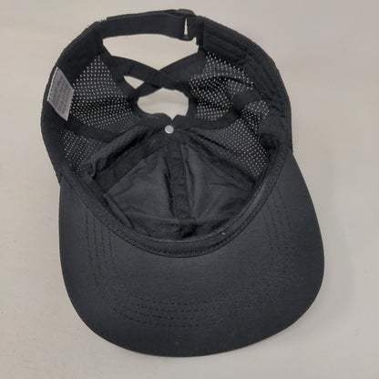 Unbranded Criss Cross Ponytail Strapback Hat Black 57-58cm Solid Blank