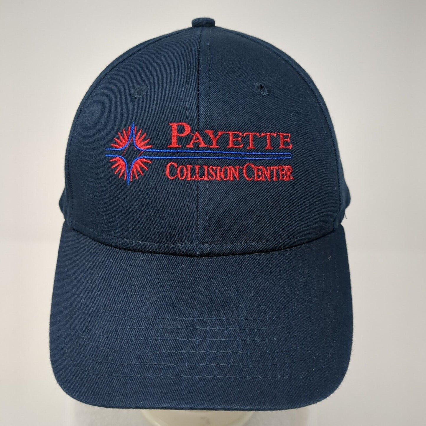 Payette Collision Center I Retired Strapback Hat Blue OS Adjustable Embroidered