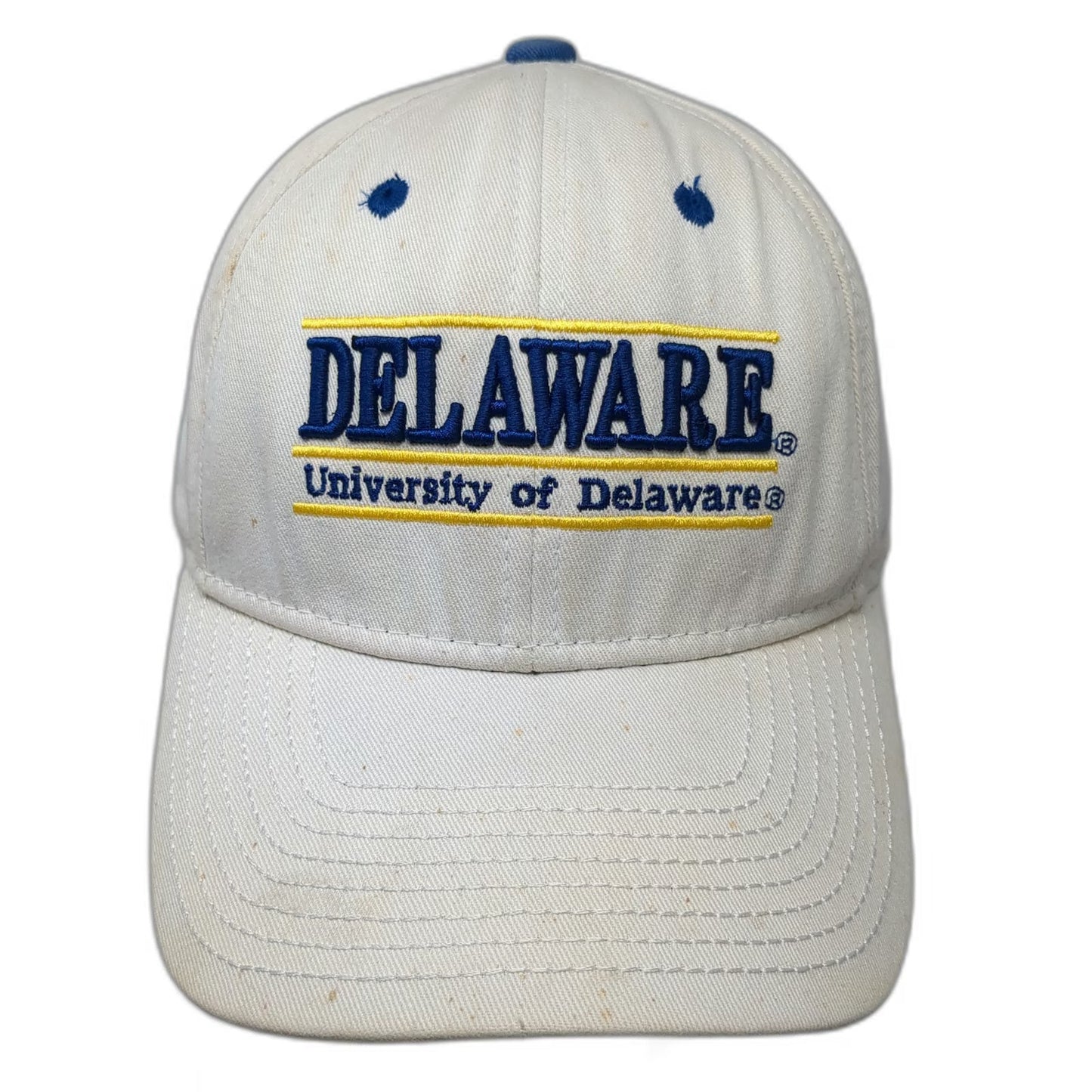 Delaware Fightin Hens NCAA The Game Snapback Hat White Blue Yellow One Size Logo