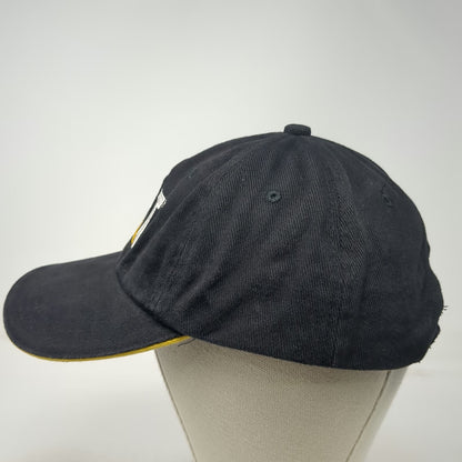 CAT Baseball Cap Black Yellow One Size Slideback Logo Cotton Sandwich Brim Hat