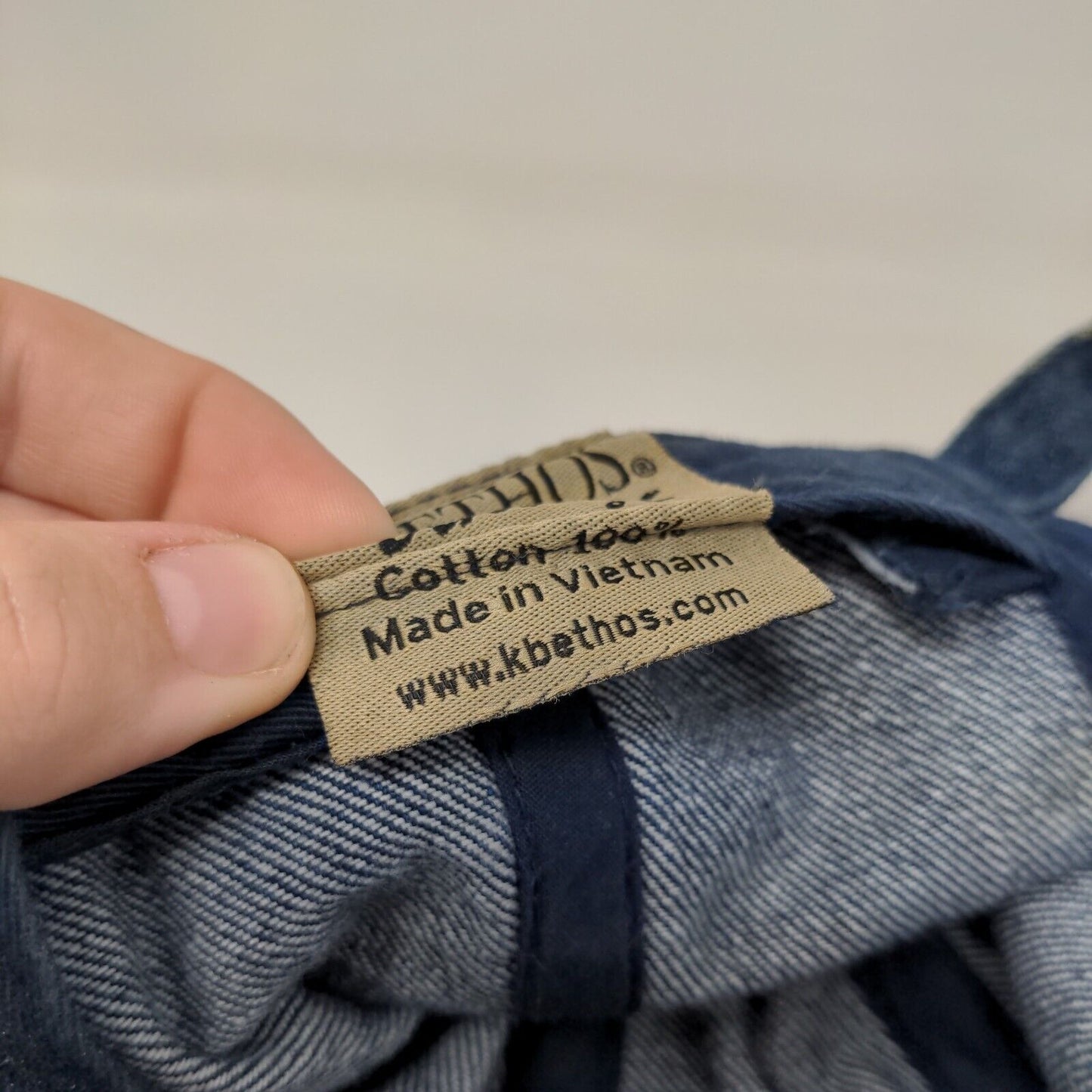 KB ETHOS Vintage Slideback Hat Blue One Size Denim Blank Distressed