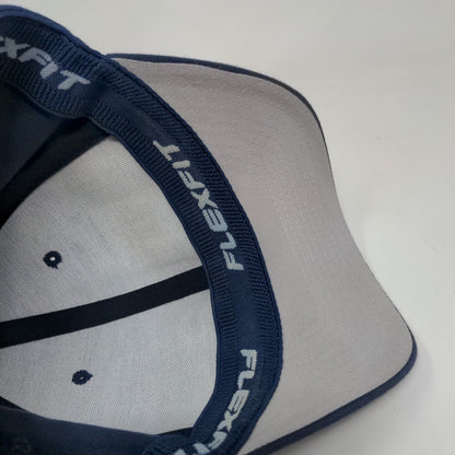 Yupoong Fitted Hat Blue S/M Flexfit Lightweight Vented Holes 6 Panel Blank