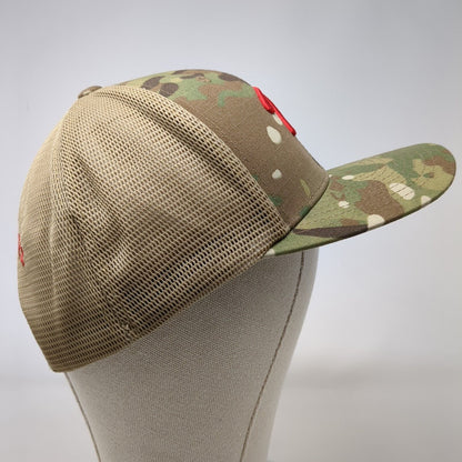 Red Built Snapback Trucker Hat Camo One Size Flexfit 110 Cap America