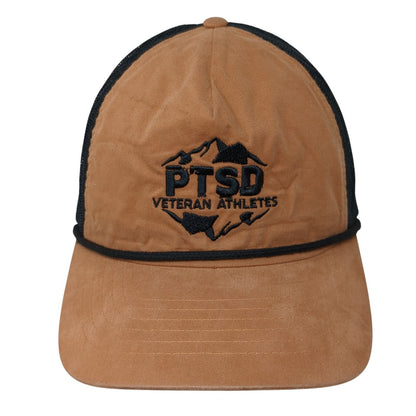 PTSD Veteran Athletes Snapback Rope Trucker Hat Brown One Size Mesh Back